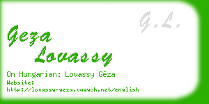 geza lovassy business card