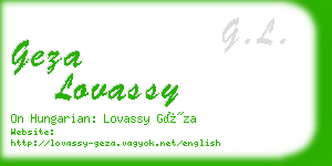 geza lovassy business card